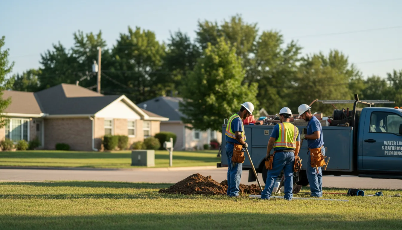 Residential water line and bathroom plumbing service in Gamaliel, AR